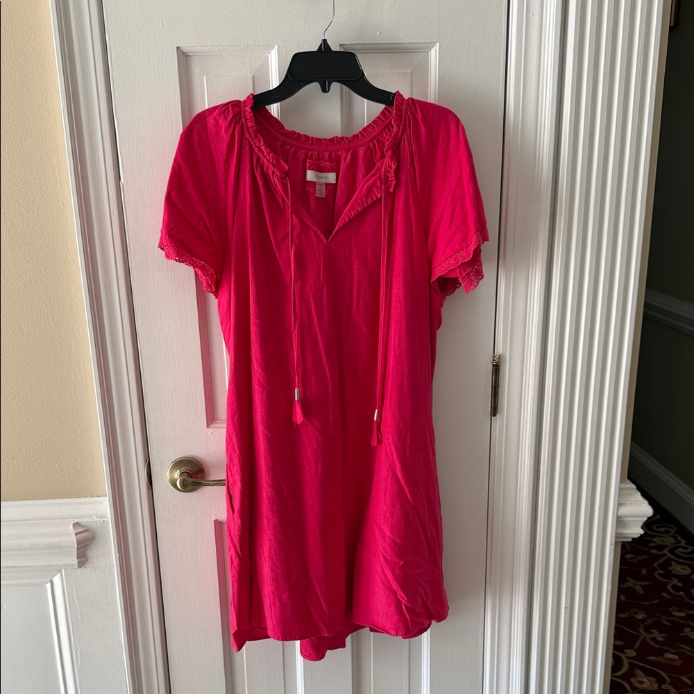Cupio Fuchsia Dress with Lace Detail